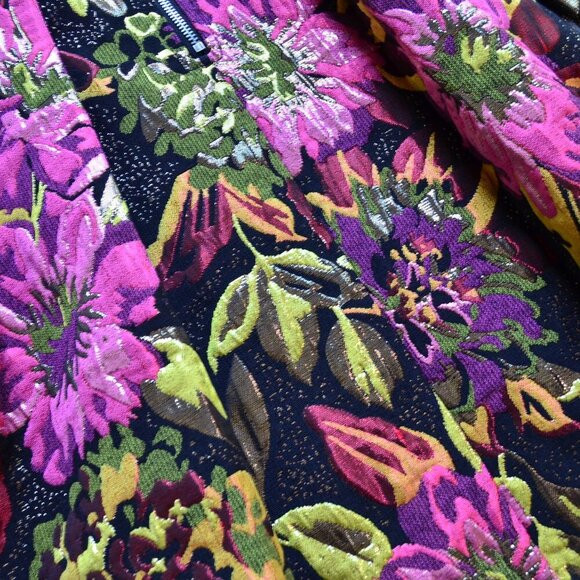 Gianni Bini Dress Womens Small Black Pink Floral Jaquard Metallic Size L NWT - Picture 12 of 13